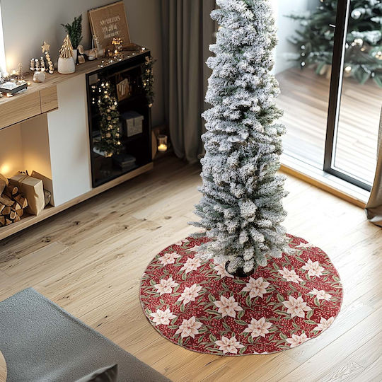 Poinsettia Christmas Tree Skirt Mistletoe Diameter 90cm