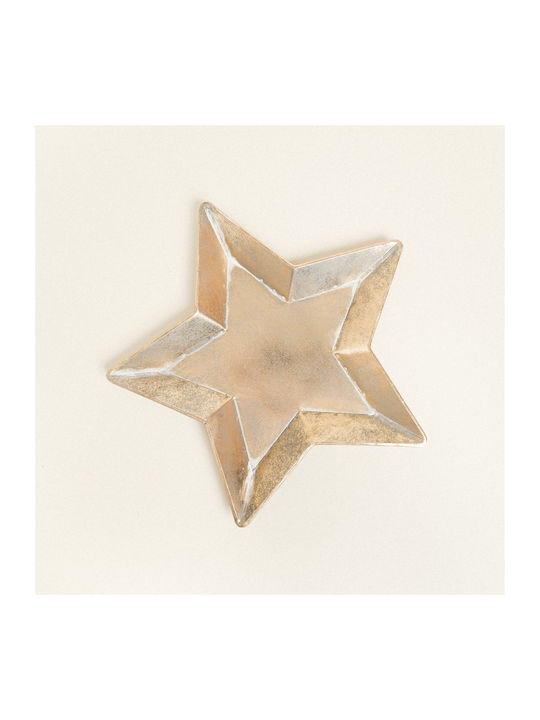 Beauty Home Weihnachtlicher Salve Metallisch Golds L36.5xB38xD2.5cm.