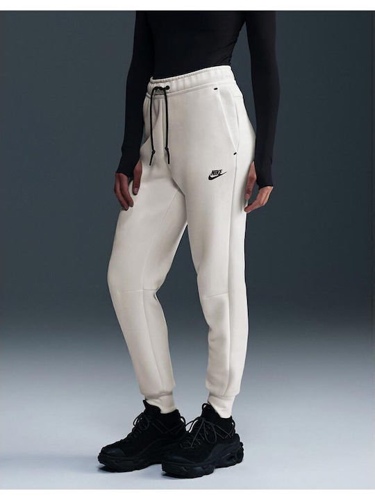 Nike Tech Fleece Παντελόνι Φόρμας Λευκο