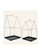 Metal House Set of 2 Pieces 20 X 20 X 38 Cm 25 X 25 X 49 Beauty Home