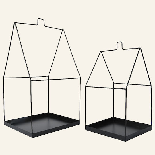 Μεταλλικο Σπιτι Σετ 2 Τμχ 20 X 20 X 38 Cm 25 X 25 X 49 Beauty Home