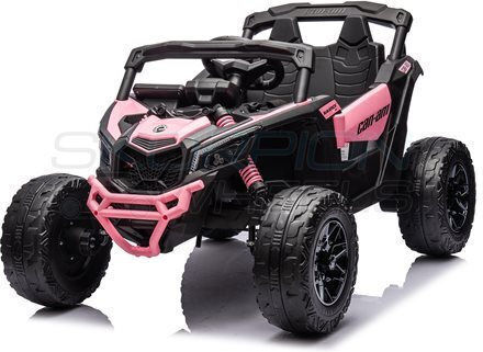 Can-Am Maverick Buggy Două Locuri cu Telecomandă Licențiat 12 Volți Roz