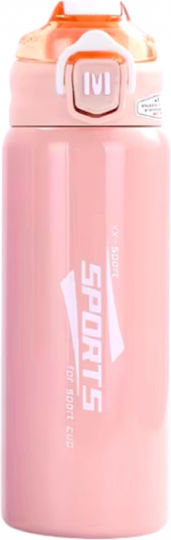 Bottle Thermos Stainless Steel / Plastic 600ml Pink