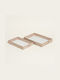 Beauty Home Wooden Rectangular Decorative Tray 2pcs