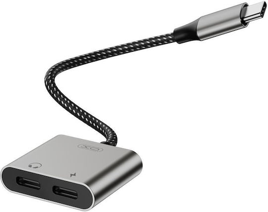 XO Μετατροπέας USB-C male σε USB-C 2x female Λευκό 1τμχ (XO-NBR257A)