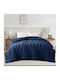 Liolios Home Пухено Куинсайз 220x240бр Doha Navy 350 г/м²Gsm