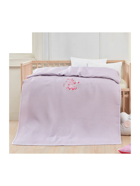 Beauty Home Blanket Cot Art 5304 Waffle Lilac 1...