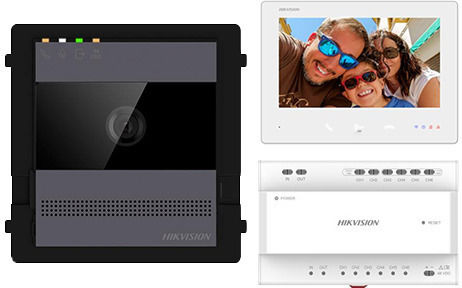 Kit Interfon 2 Sârmă 1 Familie Monitor 7 Inch Alarmă Ik08 Card 32gb Al Hikvision Ds-kis704ey-al