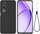 Solid Color Back Cover Silicone Black (Oppo A80 5G)