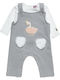 Kids Clothing Set with Dungarees Winter 2 Pieces Grey