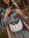 Half-Moon Bag Faux Leather Silver Silver