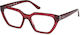 Guess Plastic Eyeglass Frame Cat Eye Burgundy G...