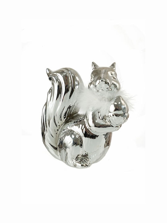 Zen Collection Weihnachtliche Keramisch Figur Eichhörnchen Silber Höhe 16cm