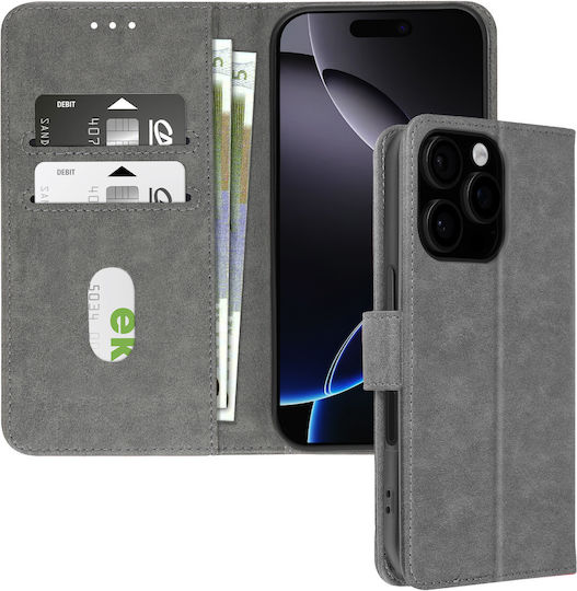 Avizar Hülle iPhone 16 Pro Max Klappetui Brieftasche Video Halterung Grau
