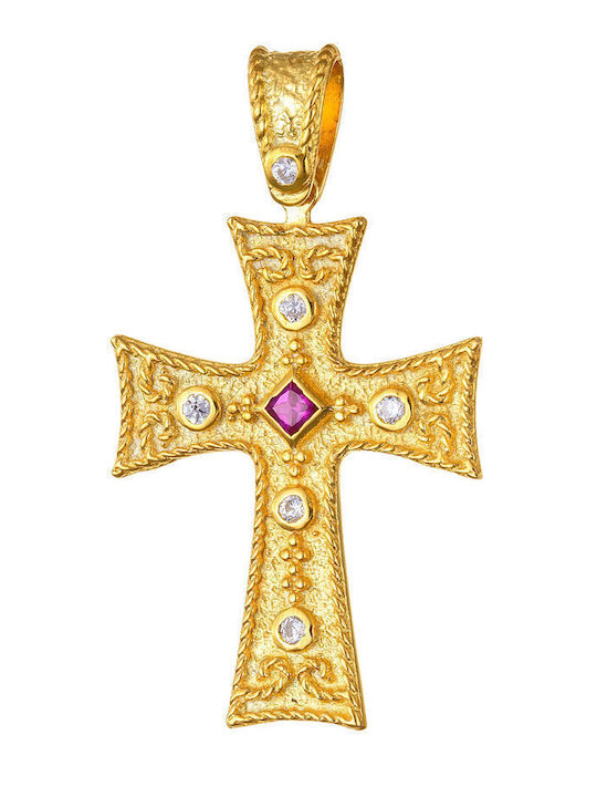 Dio Jewellery Lab Ασημένιος Σταυρός Επιχρυσωμένος