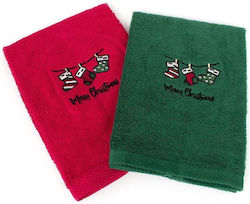 Dimcol Χριστουγεννιάτικο Σετ Πετσέτες 2 Τεμ 40x60 Christmas Socks Κόκκινο-πράσινο 100% Cotton Dimcol Χριστουγεννιάτικο Σετ Πετσέτες 2 Τεμ 40x60 Christmas Socks Κόκκινο-πράσινο 100% Cotton