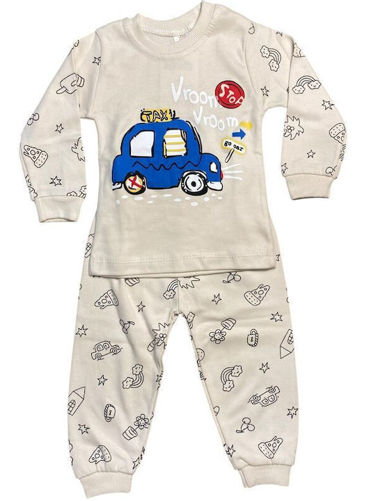 Pijama pentru copii De bumbac Beige - Blue