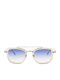 Les Pieces Uniques Unisex Sunglasses with Gold Metal Frame and Blue Gradient Mirror Lens Lpu-ginko-c80