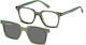 Sunoptic Γυναικείος Κοκκάλινος Σκελετός Γυαλιών με Clip On Πράσινος TRC-27E