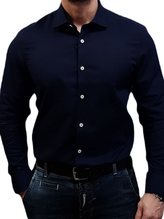 Cu mânecă lungă Cămașă Dark Navy