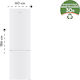 Wellio Fridge-Freezer 293lt Total NoFrost H186xW60xD60cm White FN2-35