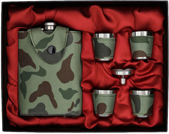 Set de Bidoane Bidoane de Băut Camo 4 Pahare Pătrate 4345 240ml