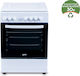 Wellio Herd 60Es mit Emailkochfeldern B60cm. White