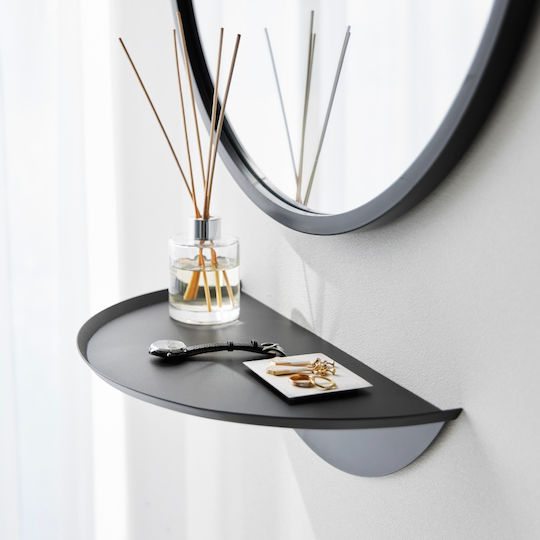 Yamazaki Wall Mounted Bathroom Shelf Metallic 40x22x11.7cm Black