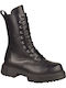 Leder Stiefeletten Damen Schwarz