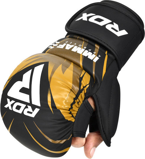 RDX Grappling MMA Handschuhe Leder Gold