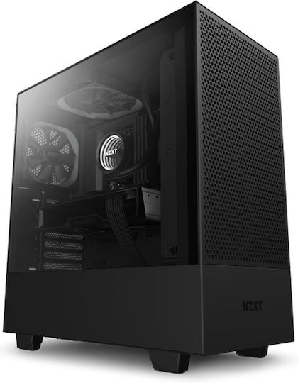 NZXT H5 Flow Gaming Midi Tower Кутия За Компютър Със Страничен Прозорец Черна