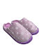Winter Women's Slippers with Fur Purple