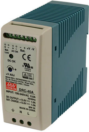Switched Power Supply Backup 13.8v 1.9a Monitoring Din Rail Mean Well Drc-40a