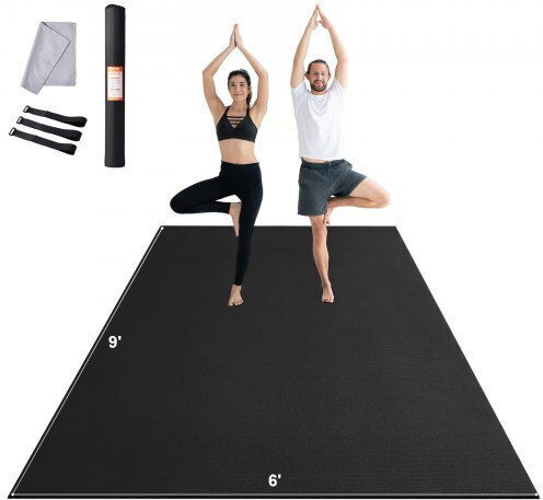 Vevor Exercise Mat Black with Carry Strap (274.32x182.88cm)