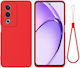 Solid Color Back Cover Silicone Red (Oppo A80 5G)