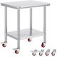 Vevor Stainless Steel Workbench 30x24" Wheels Kitchen Sygzt30x24indjl01v0