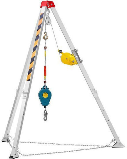Rescue Work Tripod Occupational Safety In Sewers Vertical Capacity 180 Kg Length 30 M Winch Force 500 N Harness Transport Bag