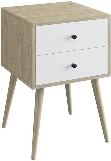 Bedside Table Alida Wooden Beige 40x40x60cm E7341,2