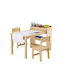 Kinder Tischset mit Stühlen zum Malen aus Holz Beige Vevor