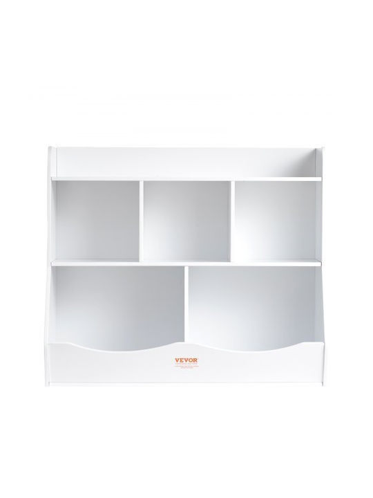 Kids Wooden Bookcase White 89x40x76cm