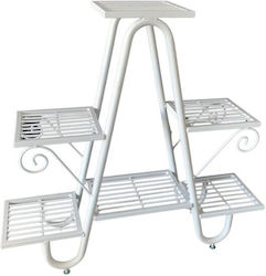 Flower Pot Support White 81x22x77 Cm 5 Shelves