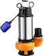 Submersible Pump Float Stainless Steel Flow Rate 60000 L H 2200 W Outlet 3” Height 18 M Ipx8 Power Cable Length 10 M