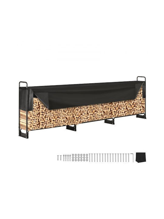 Vevor Inox Ράφι Αποθήκευσης Ξύλων 12.7x36.068x46.1cm Μαύρο