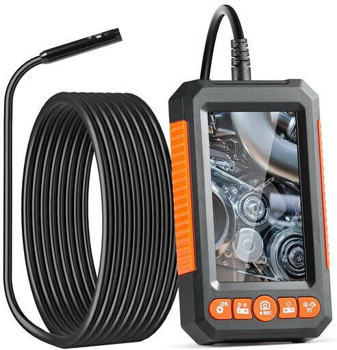 Cameră endoscopică pentru inspecție auto și instalații sanitare, ecran IPS de 4,3 inci, zoom 4x, 1080p, 9 lumini LED, IP67, lungime 5m
