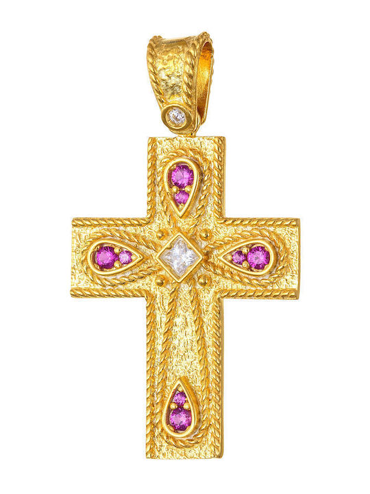Dio Jewellery Lab Γυναικείος Βυζαντινός Σταυρός από Επιχρυσωμένο Ασήμι χωρίς Αλυσίδα