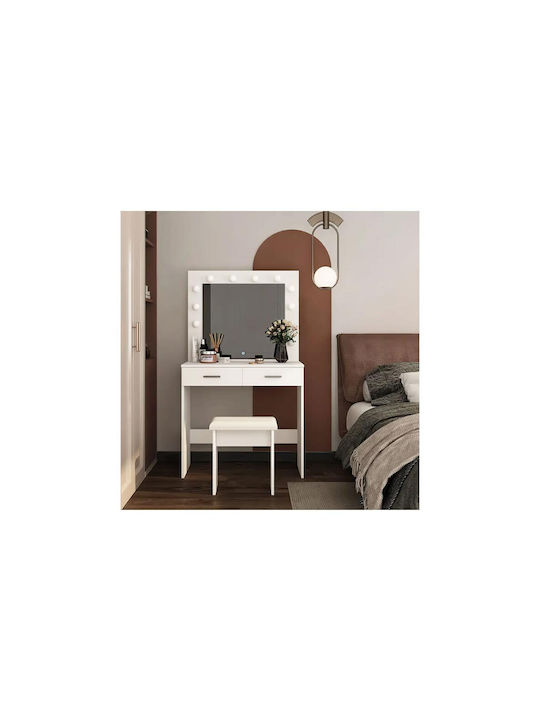 Modern Home Ξύλινο Έπιπλο Τουαλέτα Κρεβατοκάμαρας 2 Συρτάρια Καθρέπτη Φωτισμό Led Chdt03 Modernhome