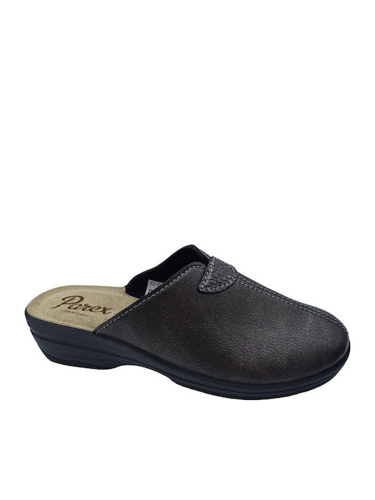 Parex Anatomische Lederne Damen Hausschuhe Gray