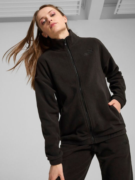Elevated Women's Sweatshirt Jacket Black