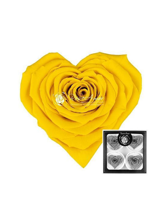 Preserved Roses Corazon Bella Yellow 02 4 Pieces