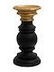 Polyresin Candle Holder Fylliana Fl39316 Black-Gold Color 10x21cm